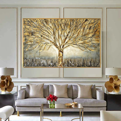 Gold Tree Oil Painting Poster