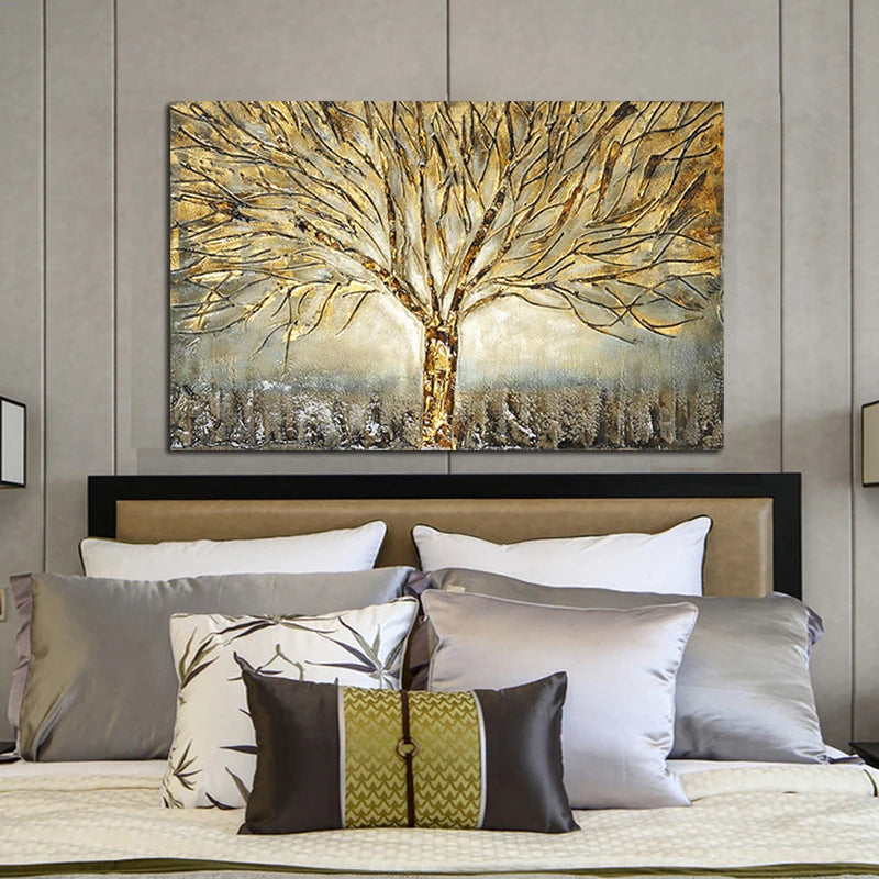 Gold Tree Oil Painting Poster