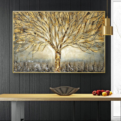 Gold Tree Oil Painting Poster