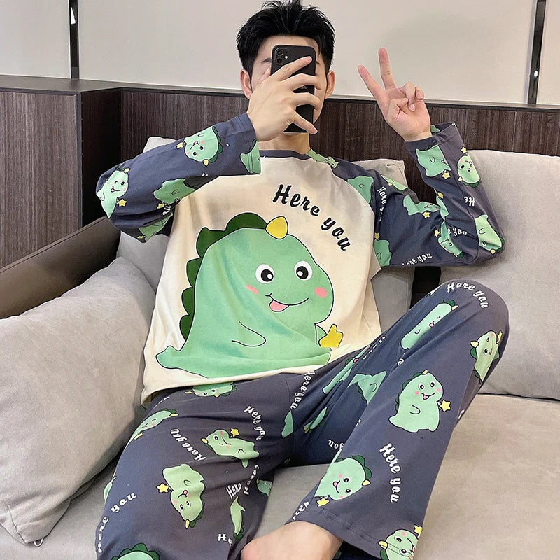 Dinosaur Cute Cotton Men's Set