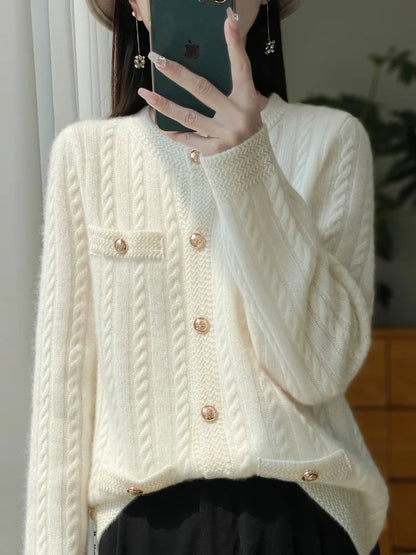 Women O-neck Cardigan