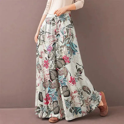 Women Floral Print Wide Leg Pant