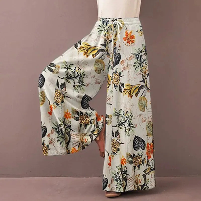 Women Floral Print Wide Leg Pant