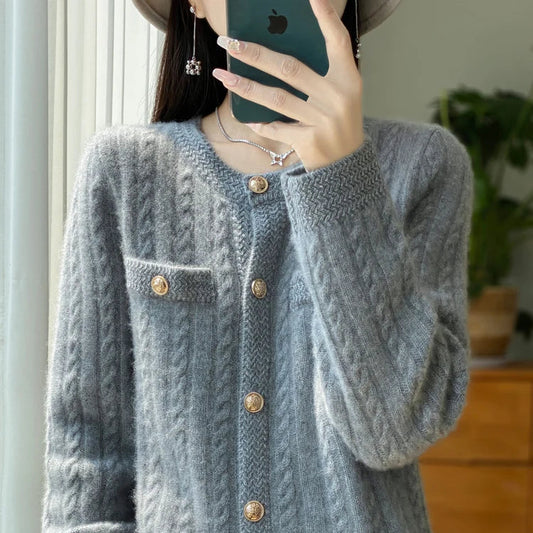 Women O-neck Cardigan