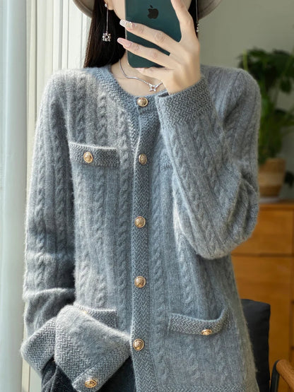 Women O-neck Cardigan