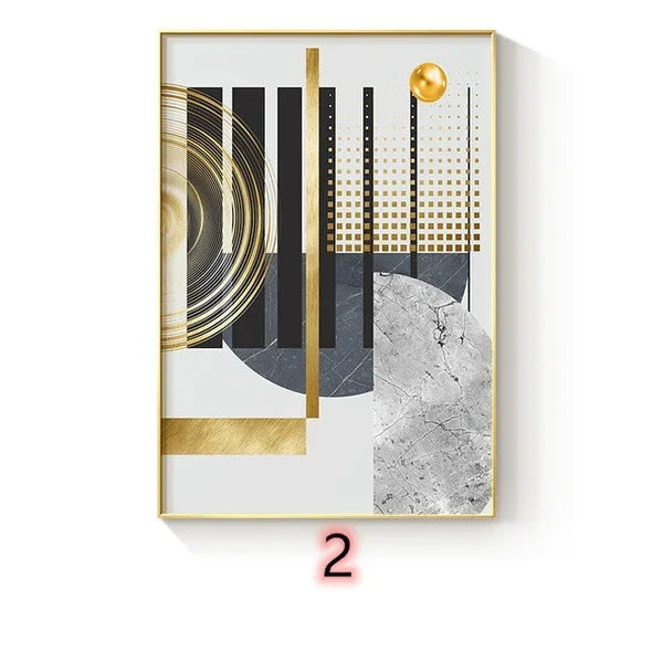 Modern Golden Abstract Geometric Art