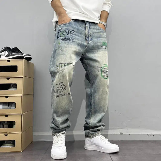 Personalized Printed Straight Leg Jeans