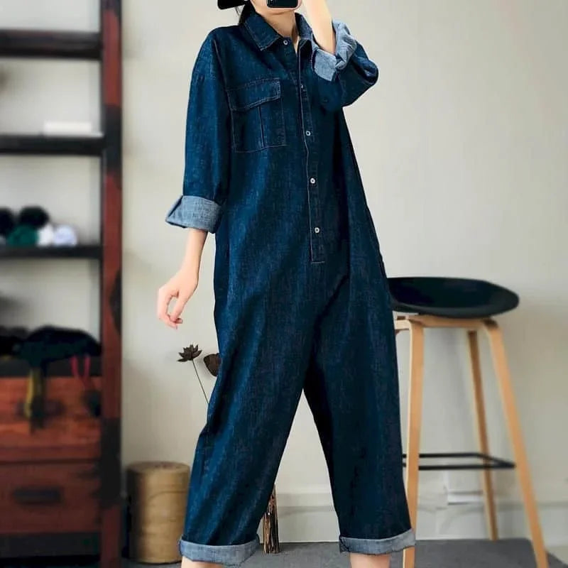 Oversized Denim Jumpsuit