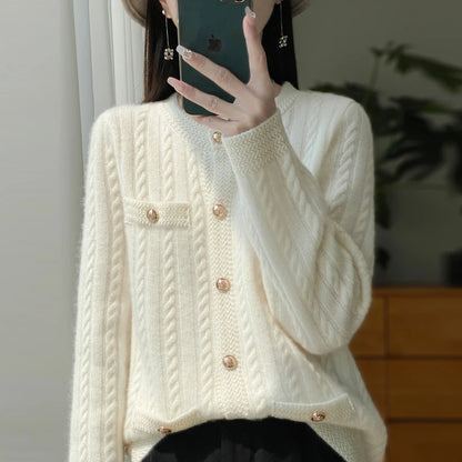 Women O-neck Cardigan