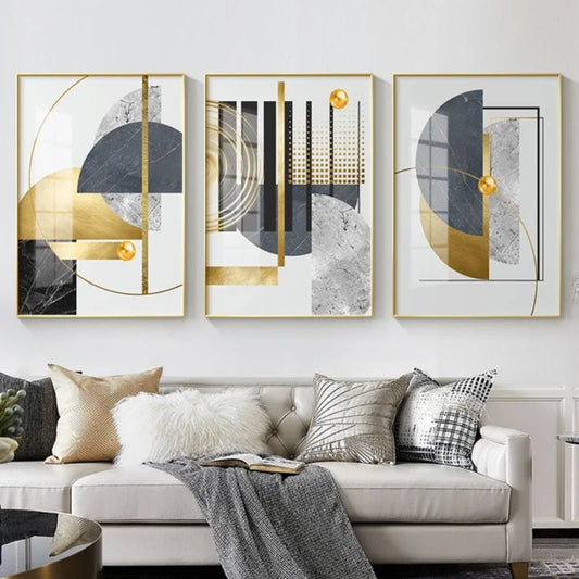 Modern Golden Abstract Geometric Art