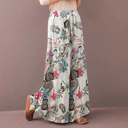 Women Floral Print Wide Leg Pant