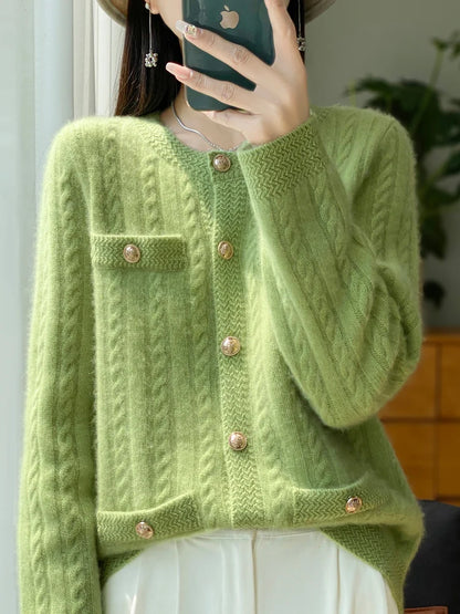 Women O-neck Cardigan