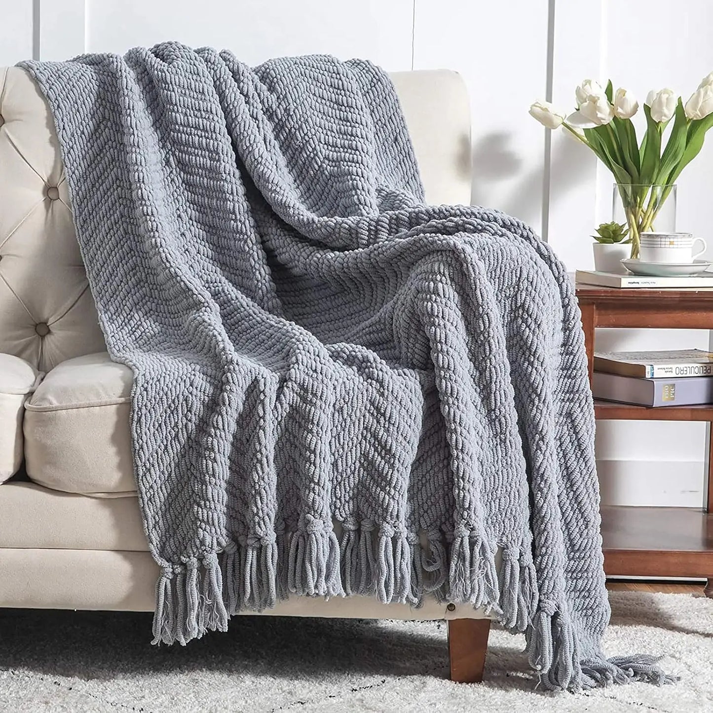 Grey Throw Soft Blanket