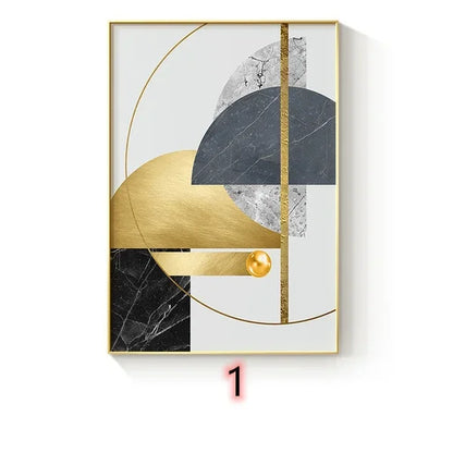 Modern Golden Abstract Geometric Art