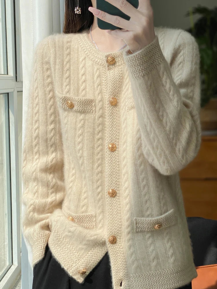 Women O-neck Cardigan