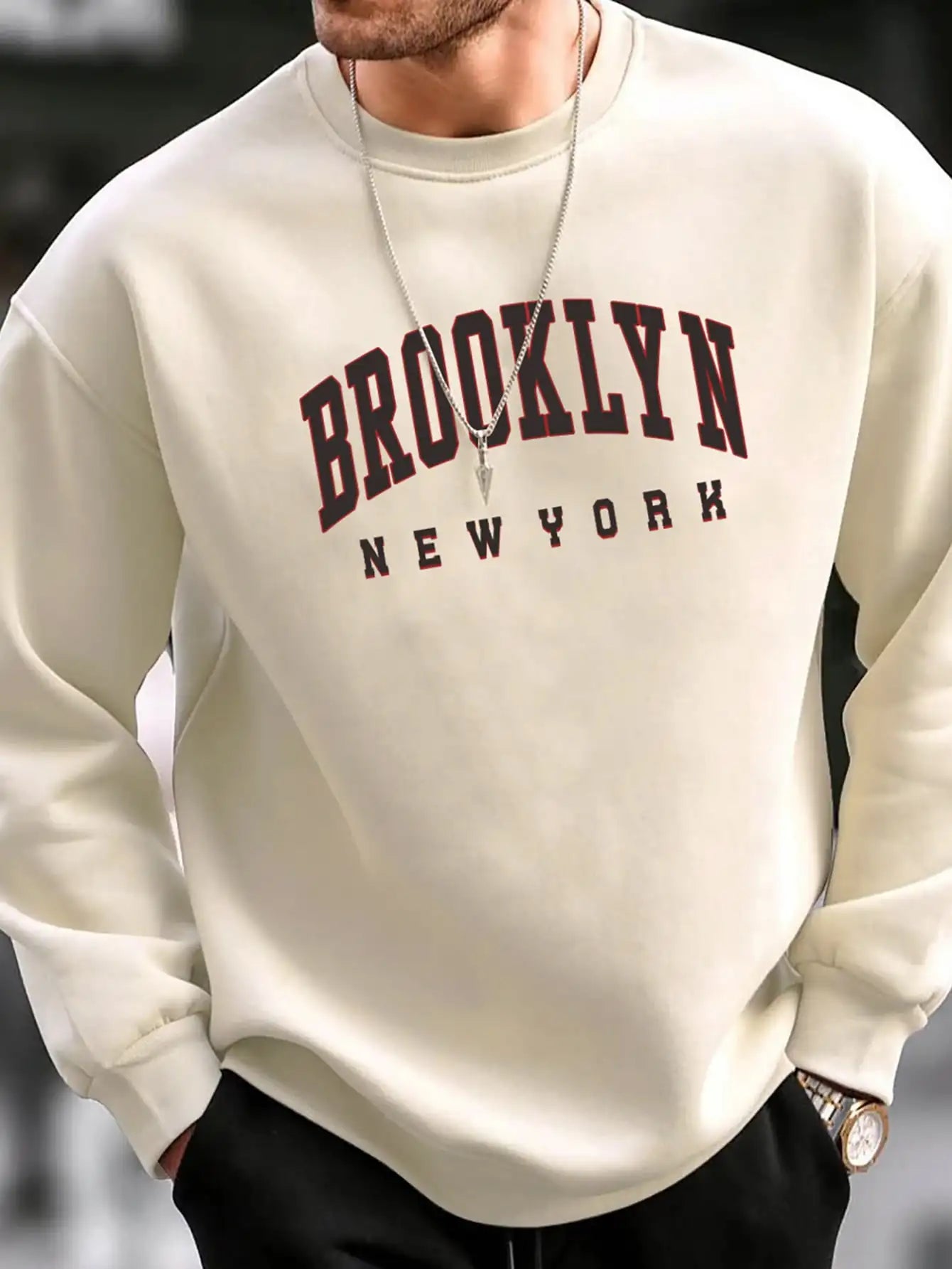 Creative Letter Pattern Men Sweatshirts